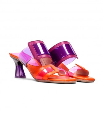 Hispanitas Leather Sandals Greta Vinyl lilac, orange -Heel Height 6cm