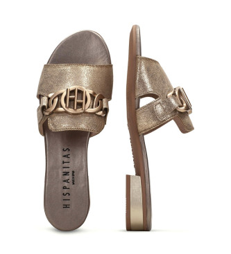 Hispanitas Lena gold leather sandals 