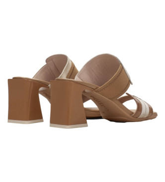 Hispanitas Brown leather sandals Mallorca -Heel height 6.5cm