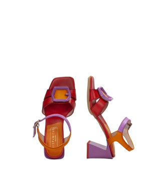 Hispanitas Sandlias de couro multicoloridas Mallorca -Altura do salto 6,5 cm