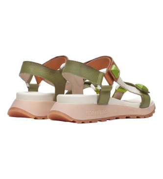 Hispanitas Maui green leather sandals