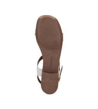 Hispanitas Lara flat leather sandals white