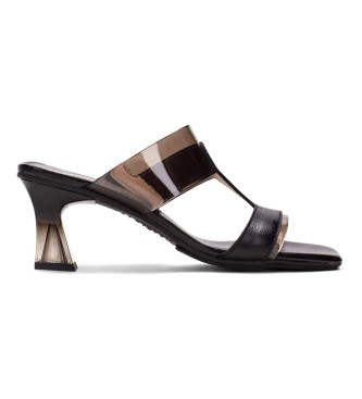 Hispanitas Soho black leather sandals -Height heel 6.5cm