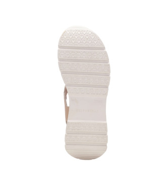 Hispanitas Sport Grazia beige leather sandals -Height 6cm wedge