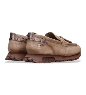 Hispanitas Mocassini in pelle Oregon taupe