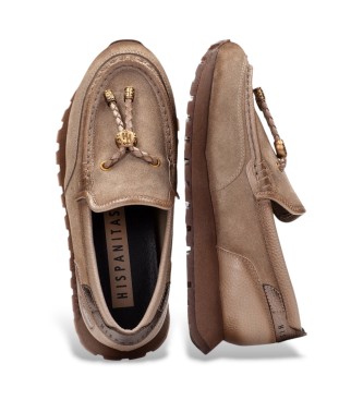 Hispanitas Mocassini in pelle Oregon taupe
