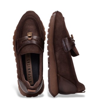 Hispanitas Zapatillas de Piel Oregon marrón