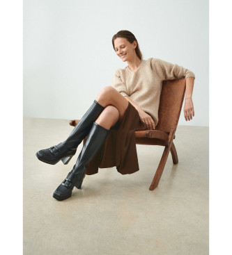 Hispanitas Leather boots Natalie black -Heel height 7cm