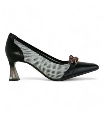 Hispanitas Melbourne skor i svart lder -Heelhjd 6cm