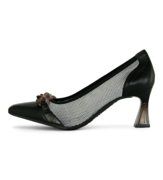 Hispanitas Czarne skórzane buty Melbourne - Wysokość obcasa 6 cm