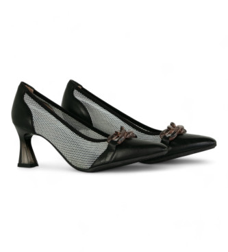 Hispanitas Melbourne skor i svart lder -Heelhjd 6cm