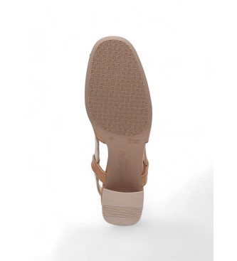 Hispanitas Soho rjavi usnjeni sandali -Višina pete 6,5 cm