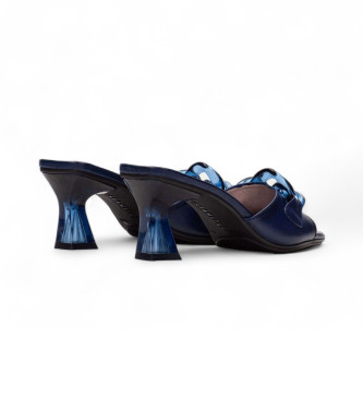 Hispanitas Soho blauw leren sandalen -Hoogte hak 6,5cm