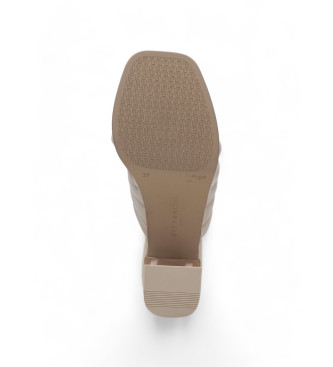 Hispanitas Białe skórzane sandały Soho - Wysokość obcasa 7 cm