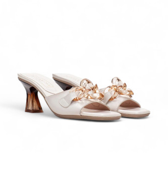 Hispanitas Soho white leather sandals -Height heel 6.5cm