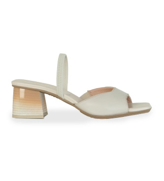 Hispanitas Beli sandali iz usnja Panna - Višina pete 5 cm