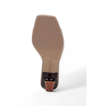Hispanitas Soho orange leather sandals -Height heel 6.5cm