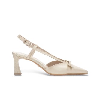Hispanitas Zapatos de Piel con Lazo beige