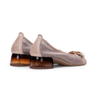 Hispanitas Starlight nude leather loafers