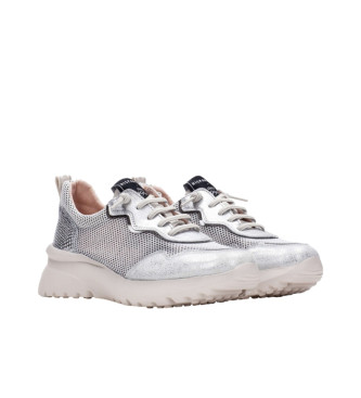 Hispanitas Casual silver leather trainers