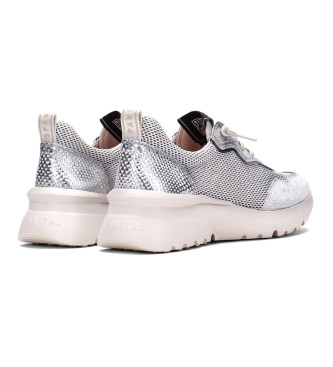 Hispanitas Casual silver leather trainers