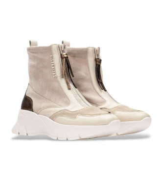 Hispanitas Beige leren sportschoenen