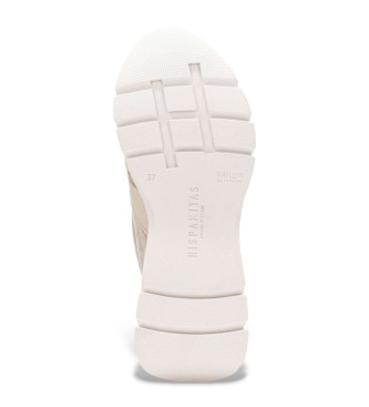 Hispanitas Zapatillas de piel deportivas beige