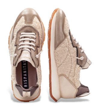 Hispanitas Leren sneakers Kansas beige 