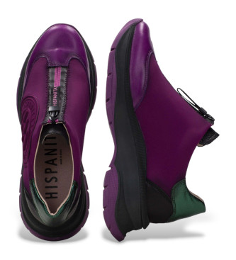 Hispanitas Pantoufles en cuir lilas