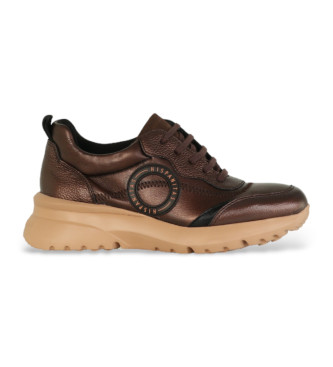 Hispanitas Sneakers in pelle con logo laterale color bronzo