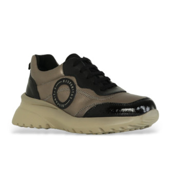 Hispanitas Sneakers in pelle logo laterale nero, bronzo