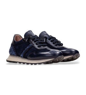 Hispanitas Midnight navy leather trainers