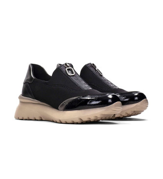 Hispanitas Sneakers in pelle polinesiana nera - Altezza plateau 5 cm