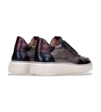 Hispanitas Baskets urbaines en cuir gris