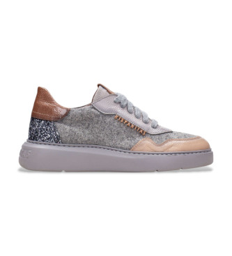 Hispanitas Baskets urbaines en cuir gris