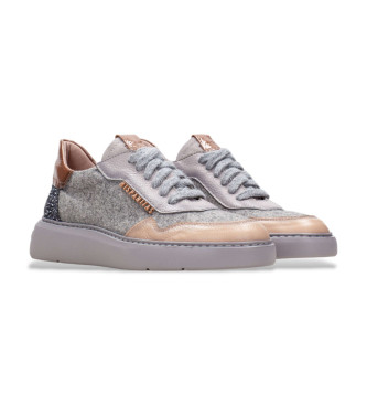 Hispanitas Baskets urbaines en cuir gris