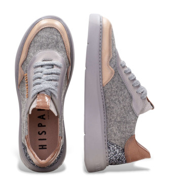 Hispanitas Baskets urbaines en cuir gris