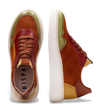 Hispanitas Baskets urbaines en cuir marron