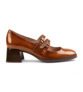 Hispanitas Brown Mary Jane leather shoes