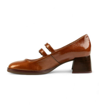 Hispanitas Brown Mary Jane leather shoes