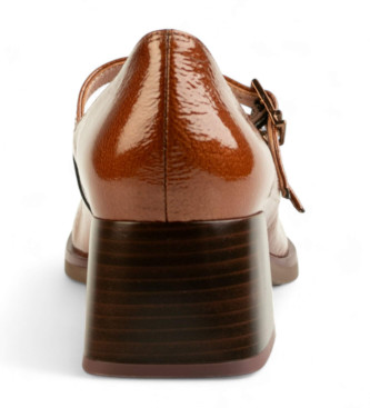 Hispanitas Brown Mary Jane leather shoes