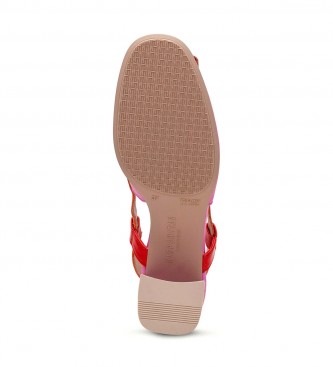 Hispanitas Australijskie skórzane buty liliowy, czerwony -Wysokość obcasa 6,5 cm