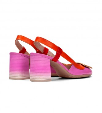 Hispanitas Zapatos de Piel Australia lila, rojo -Altura tacn 6,5cm-