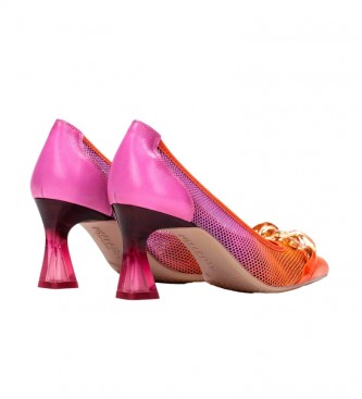 Hispanitas Dalia skórzane buty liliowy, pomarańczowy -Wysokość obcasa 6,5cm