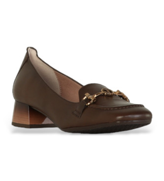 Hispanitas Chaussures en cuir marron de type mocassin