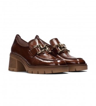 Hispanitas Everest brown leather shoes -Heel height 6.5cm
