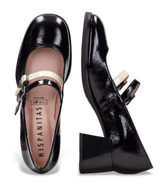 Hispanitas Zapatos de piel Mary Jane Milan negro