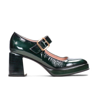 Hispanitas Mary Jane Tokio zeleni usnjeni čevlji -Višina 7cm- -Višina 7cm- 