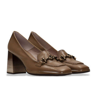 Hispanitas Chaussures en cuir marron  bout carr