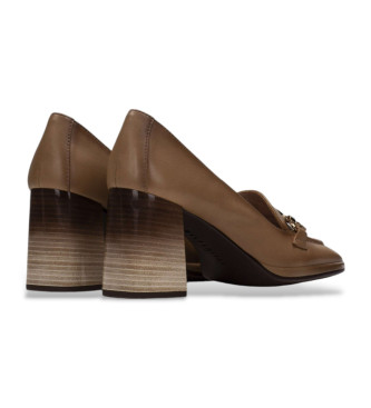 Hispanitas Chaussures en cuir marron  bout carr